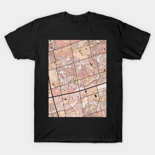 Markham Map Pattern in Soft Pink Pastels T-Shirt